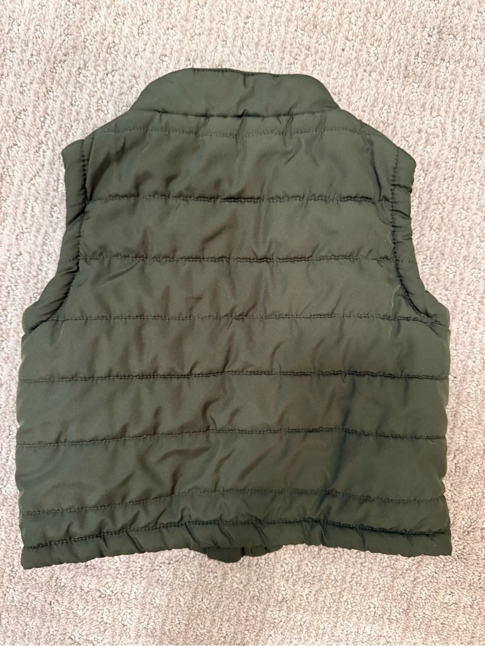 Gymboree Kids Olive Green Full Zip Puffer Vest 6-12M EUC